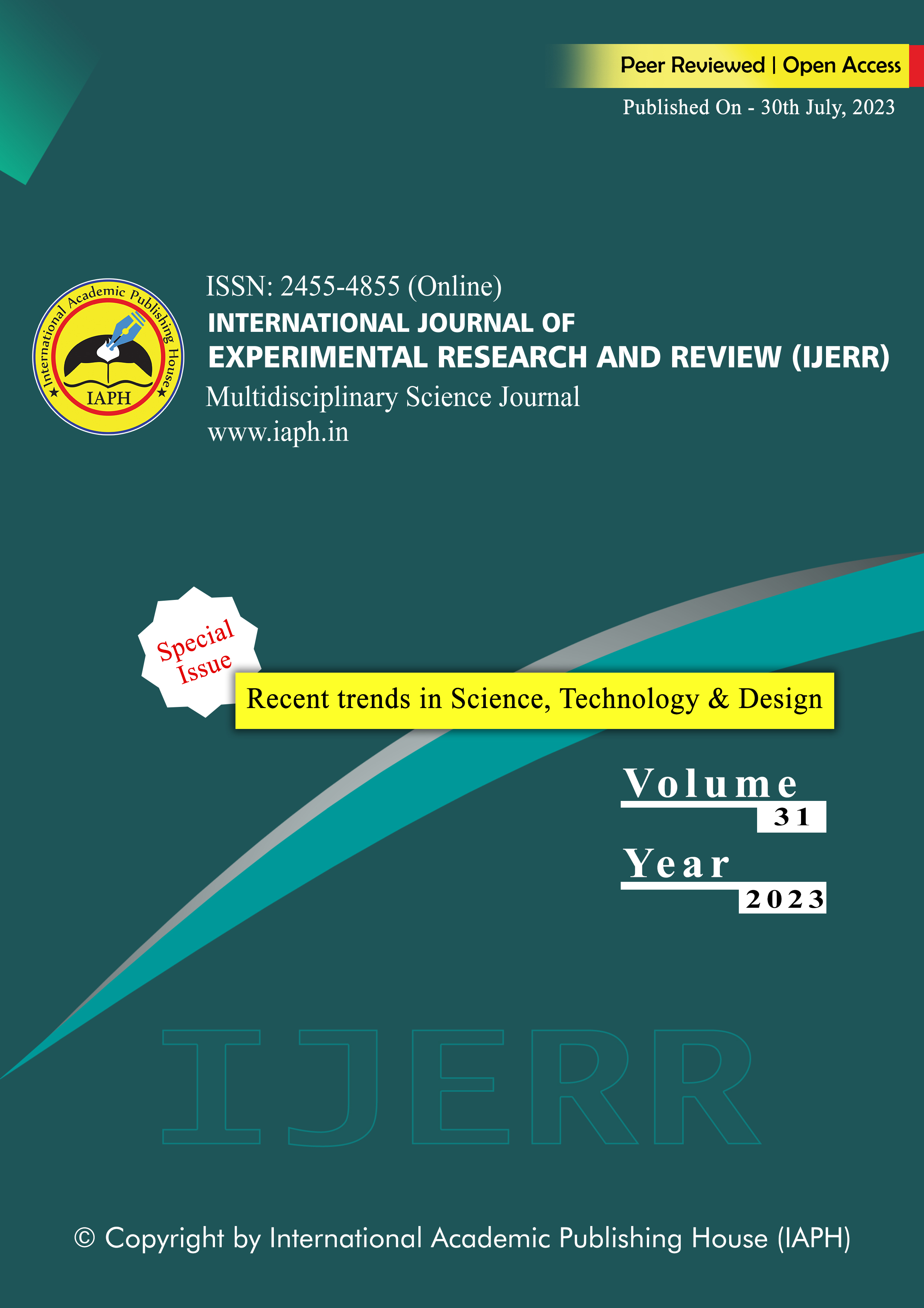 Vol 31 No Spl Volume (2023): Recent trends in Science, Technology & Design Cover