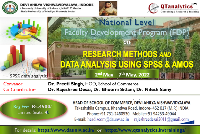 FDP on Research Methods and Data Analysis Using SPSS and SEM